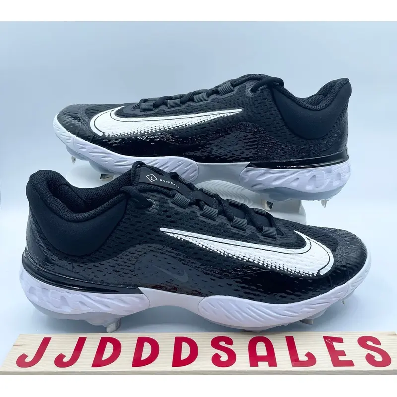 Nike Alpha Huarache Elite 4 Low Black White Baseball Cleats DJ6521-001 Men Size 8