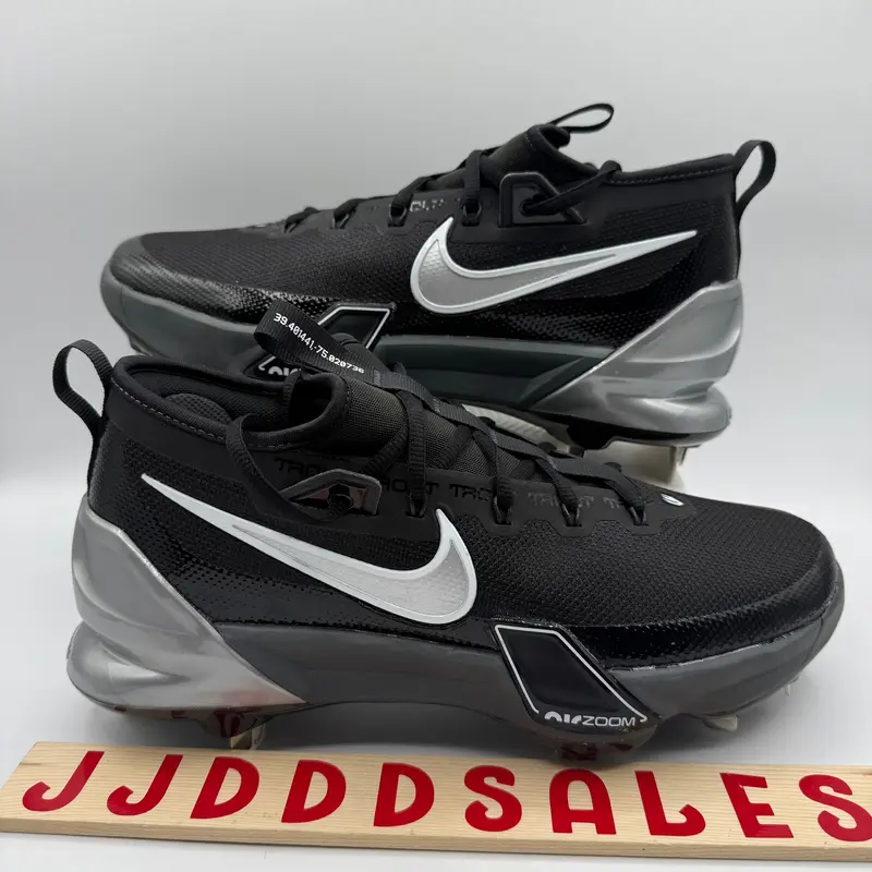 Nike Force Zoom Trout 9 Elite Baseball Cleats Black Silver FB2906-003 Mens Sz 8.5