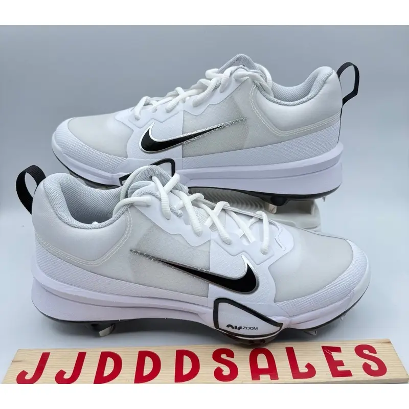 Nike Force Zoom Trout 9 Metal Baseball Cleats White FB2907-102 Mens Sz 11.5  New