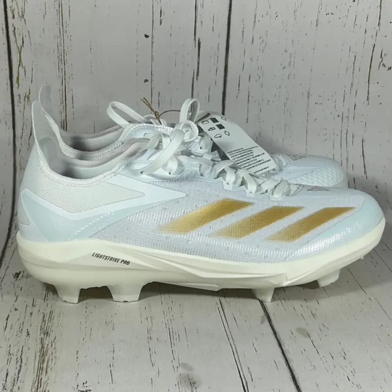 Adidas Adizero Electric  TPU Baseball Cleats White Gold Mens Size 9 IF3265