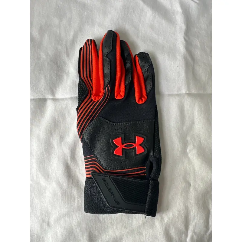 Black and Orange Under Armour Batting Glove Youth Small Fits Left Hand