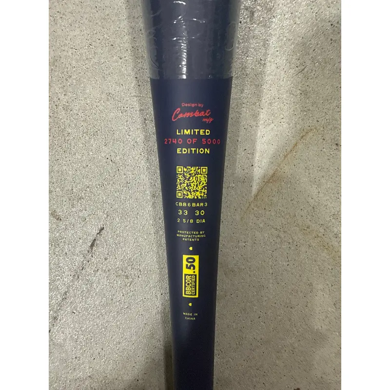 Combat MFG Spec A1 Alloy BBCOR Certified Bat (-3) 30 oz 33" (New)