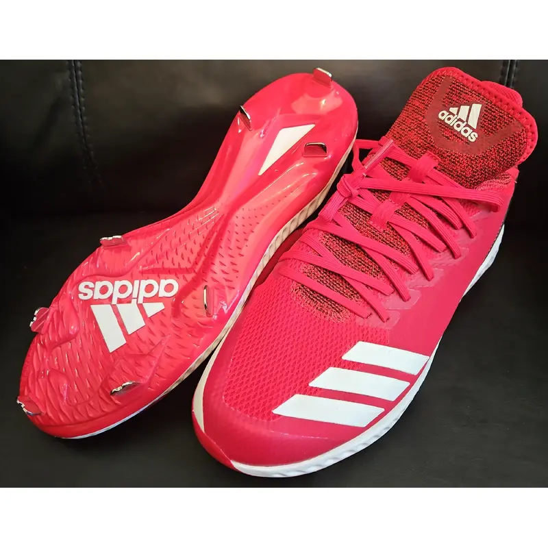 Adidas (US Size 12) Red Icon Bounce Hybrid Mens Baseball Cleats