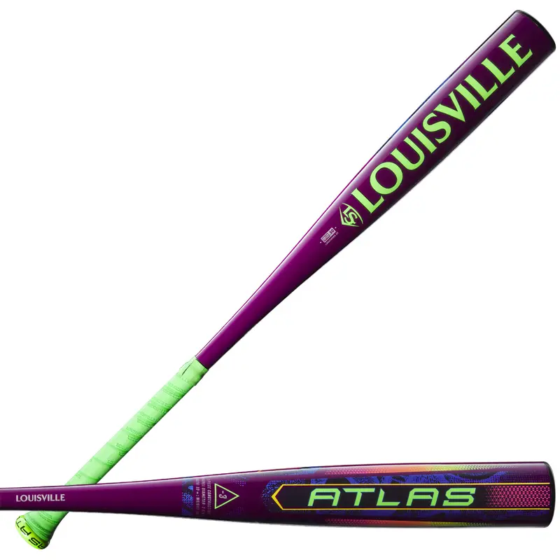 New 2026 Louisville Slugger Atlas Neon Energy BBCOR Baseball Bat - 33 Inch/30oz.