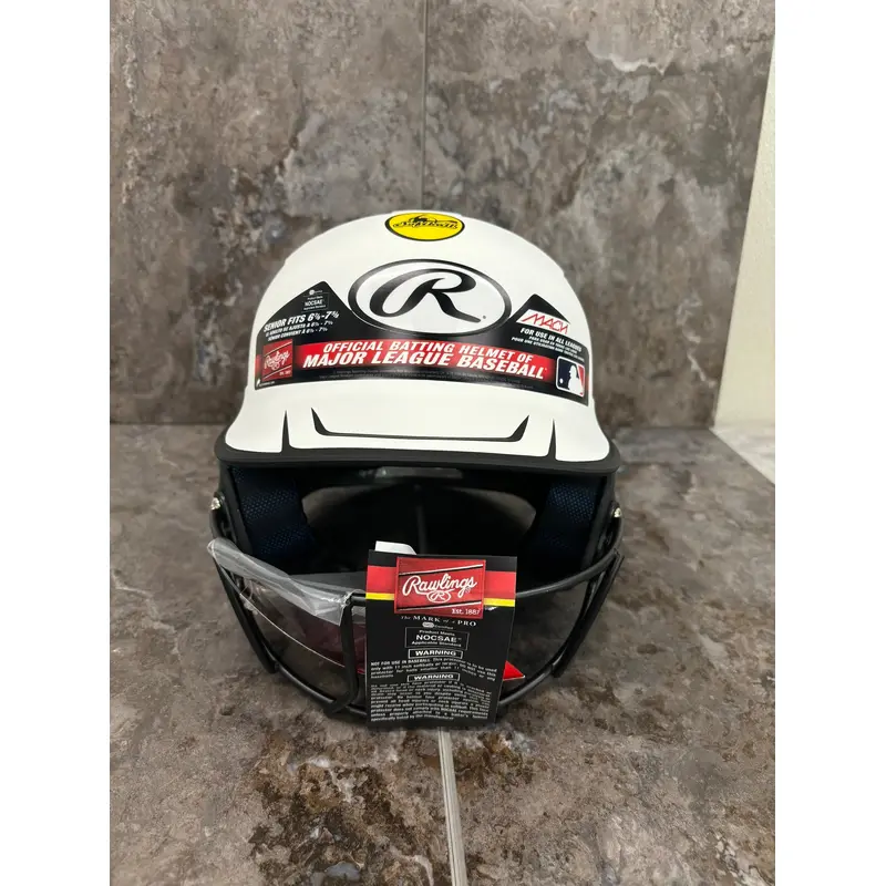 Rawlings MACH Senior Softball Helmet White/Black