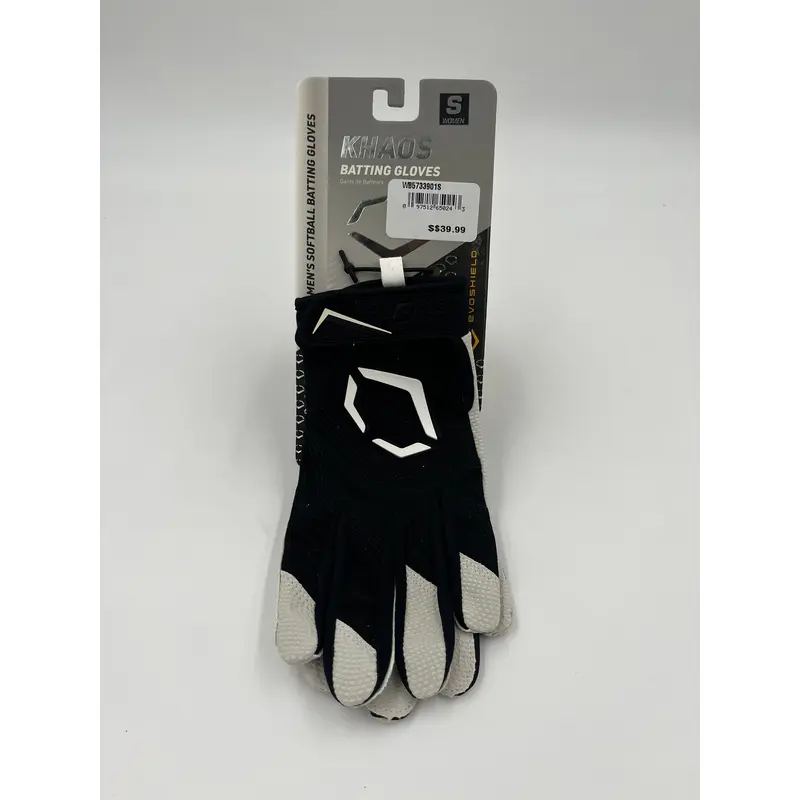 Evoshield Womens Khaos Batting Gloves Size Small Black Brand New