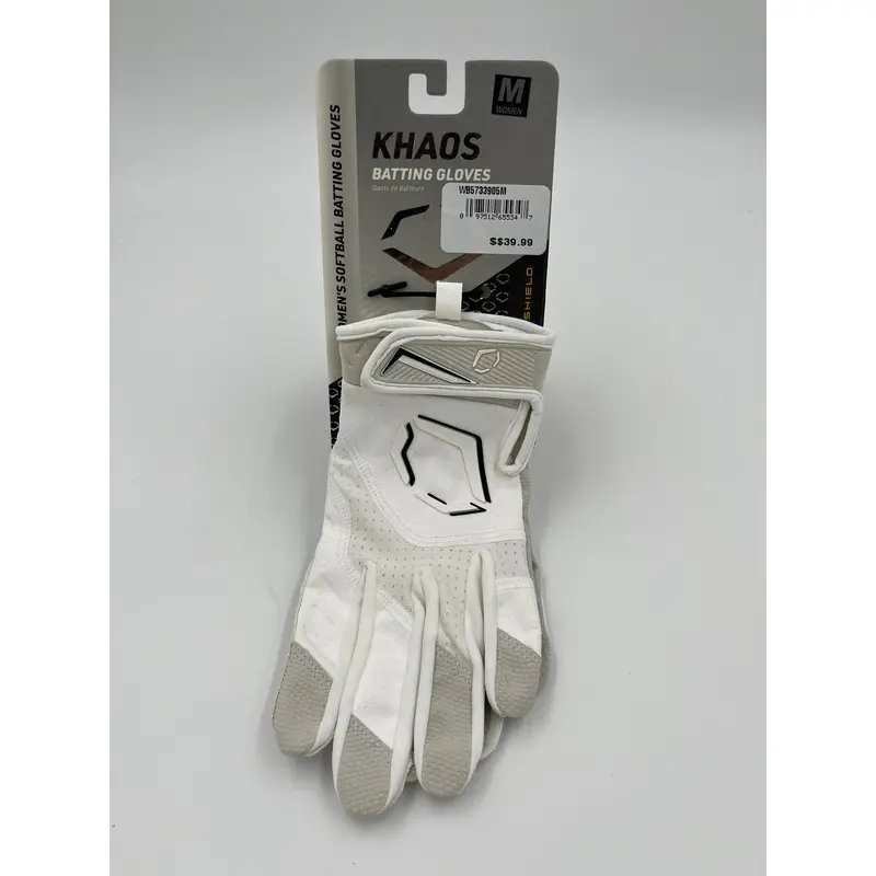 Evoshield Womens Khaos Batting Gloves Size Medium White Brand New