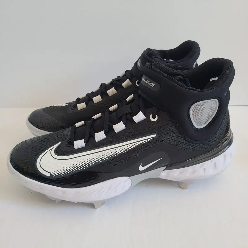 Nike Alpha Huarache Elite 4 Mid Baseball Cleats DJ6520-011 Size 9.5 Black