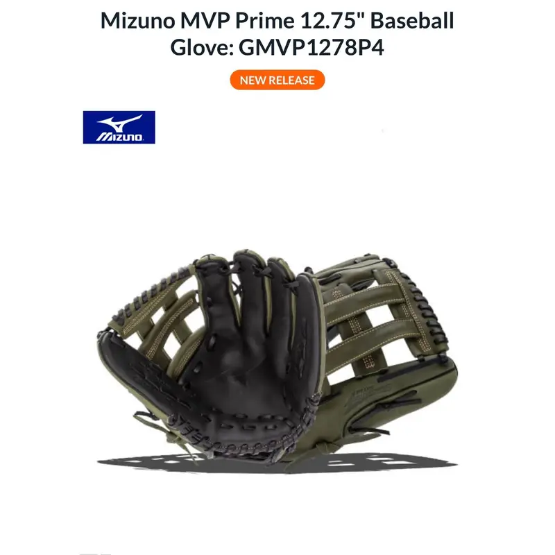 New Mizuno Right Hand Throw Outfield MVP Prime Baseball Glove 12.75"