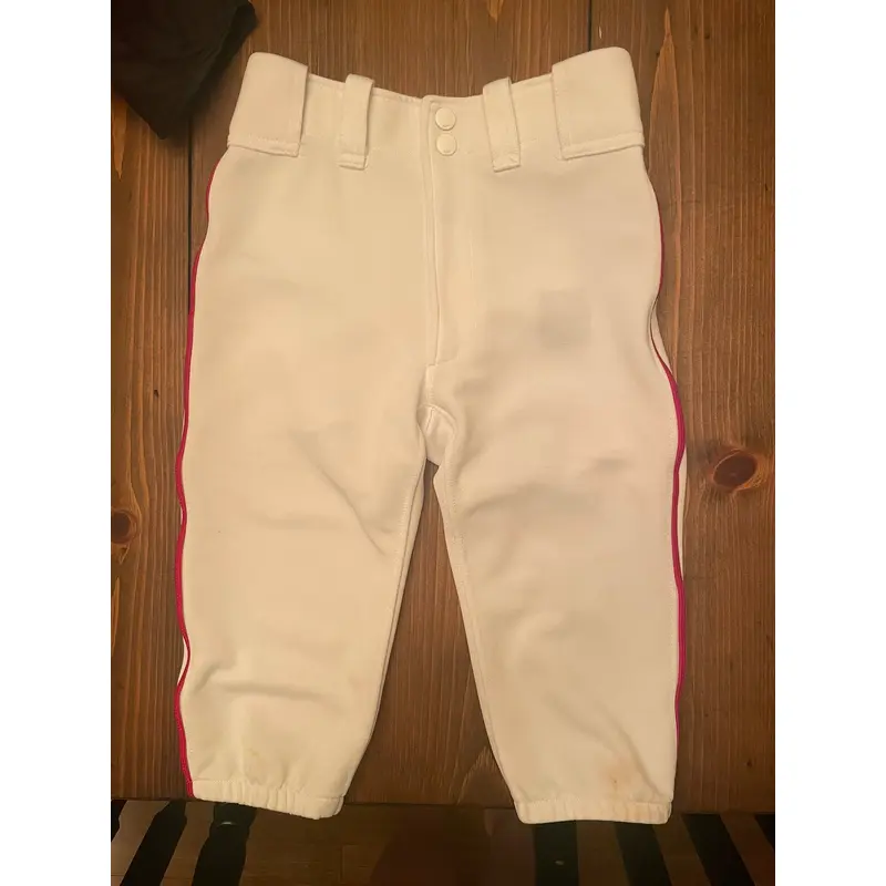 Mizuno baseball knickers white with red stripe YM Youth medium