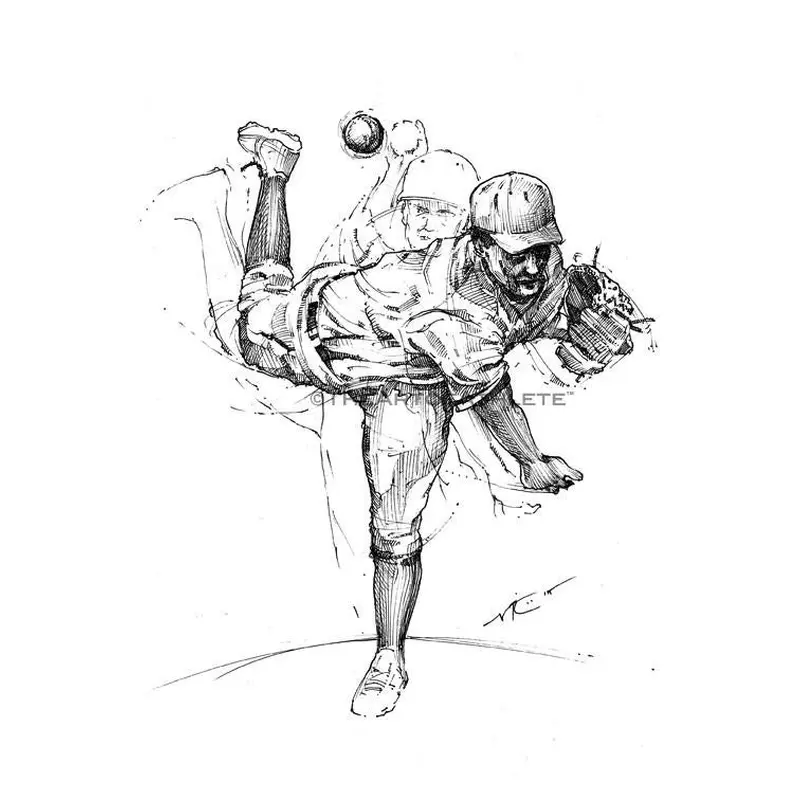 Pitcher  (unframed) 8.5x11