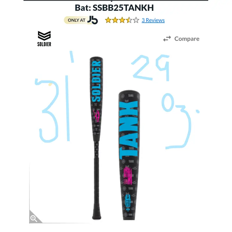 2025 USSSA Certified Bat (-7) Composite 28.5 oz 31" (New)