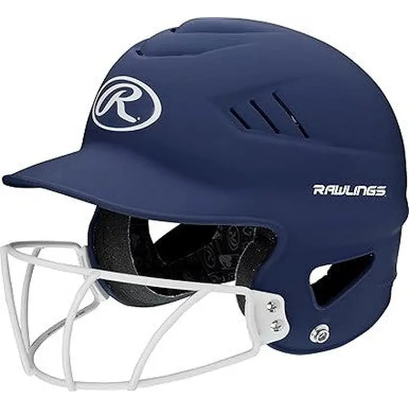 New Rawlings Coolflo Batting Helmet W Mask Navy Blue 11735-rawrcfhlfgmnor