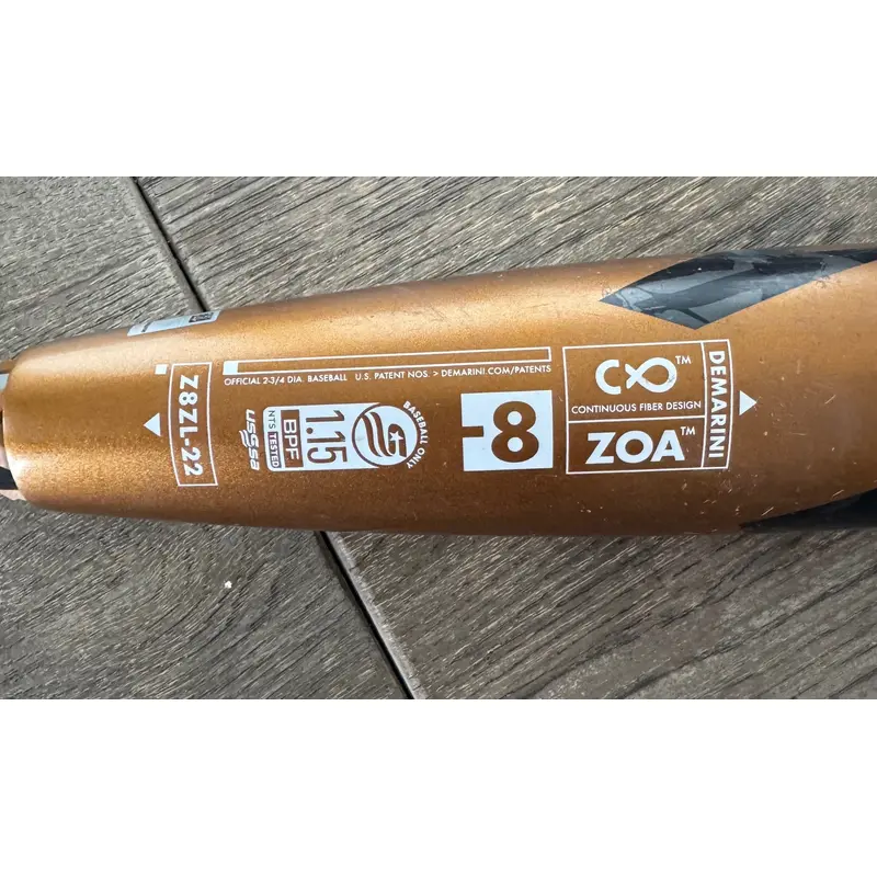 2022 DeMarini Zoa USSSA Certified Bat (-8) Composite 22 oz 30" (Used)