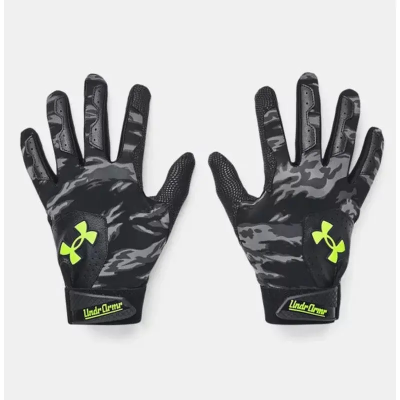 NEW 2025 Under Armour Boys' UA Clean Up Batting Gloves 1378763-001 Black per pair