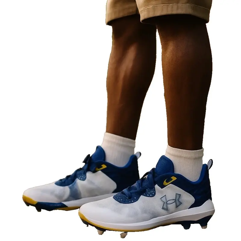 Under Armour Baseball Metal Cleats Mens Size 7.5 Navy Blue Harper 8 Elite New