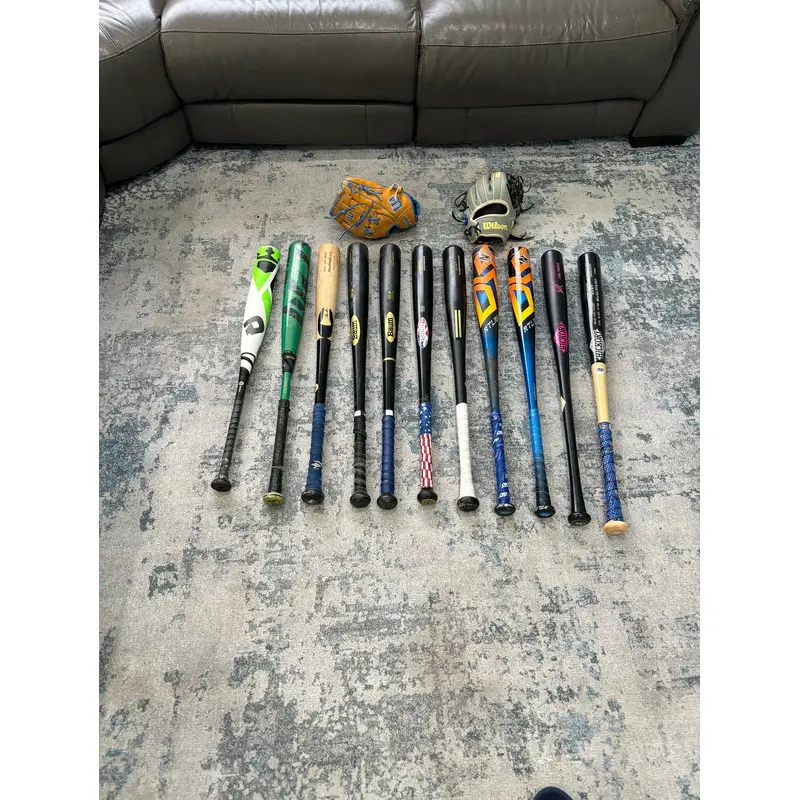 used gloves and bats (check description)