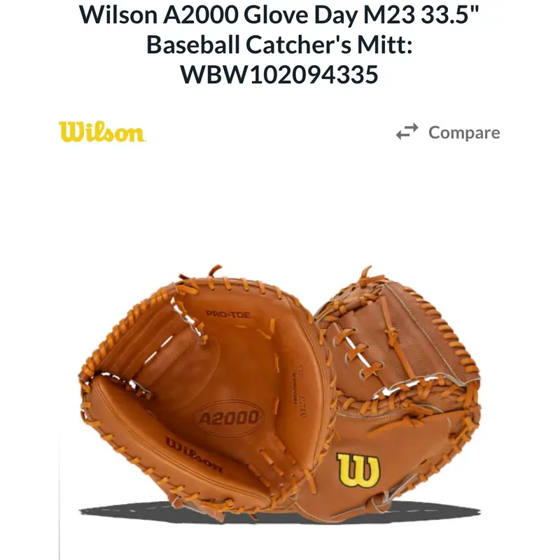 New Wilson Right Hand Throw Catcher's A2000 Baseball Glove 33.5"