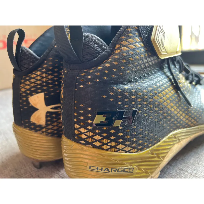 Under Armour Bryce Harper Men's Size 13 Baseball Cleat Black Gold