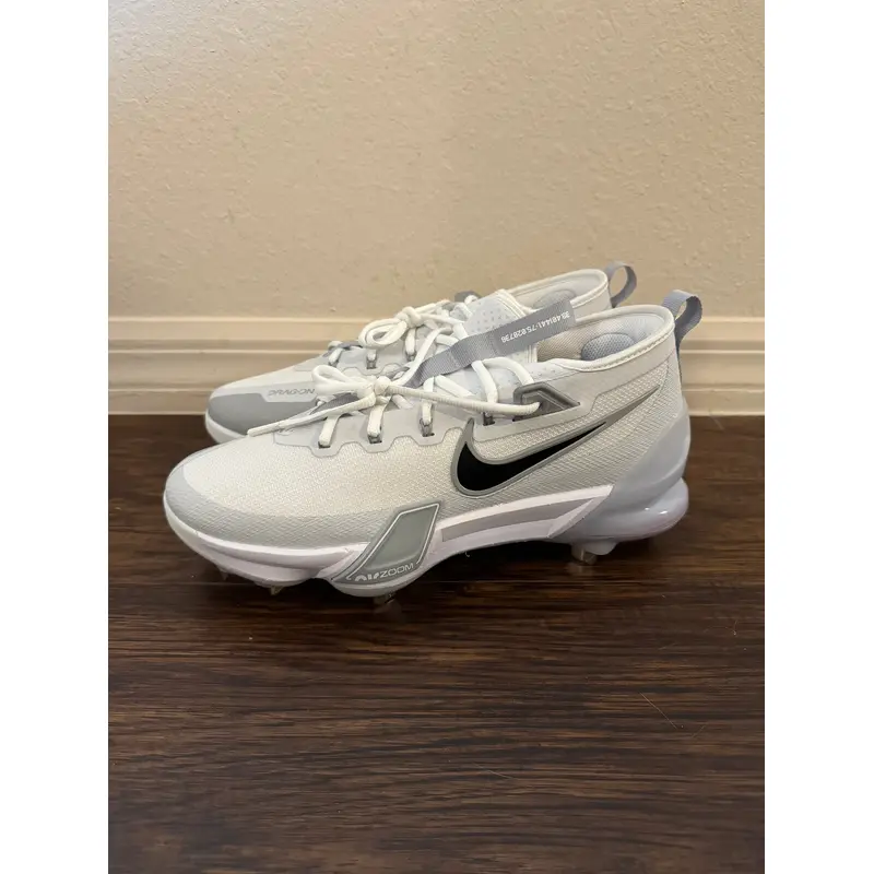 Nike Force Zoom Trout 9 Elite White Metal Baseball Cleats Size 7 FB2906-100