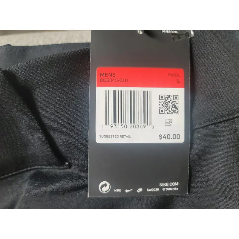 Black New Large Adult Men's Nike Game Pants