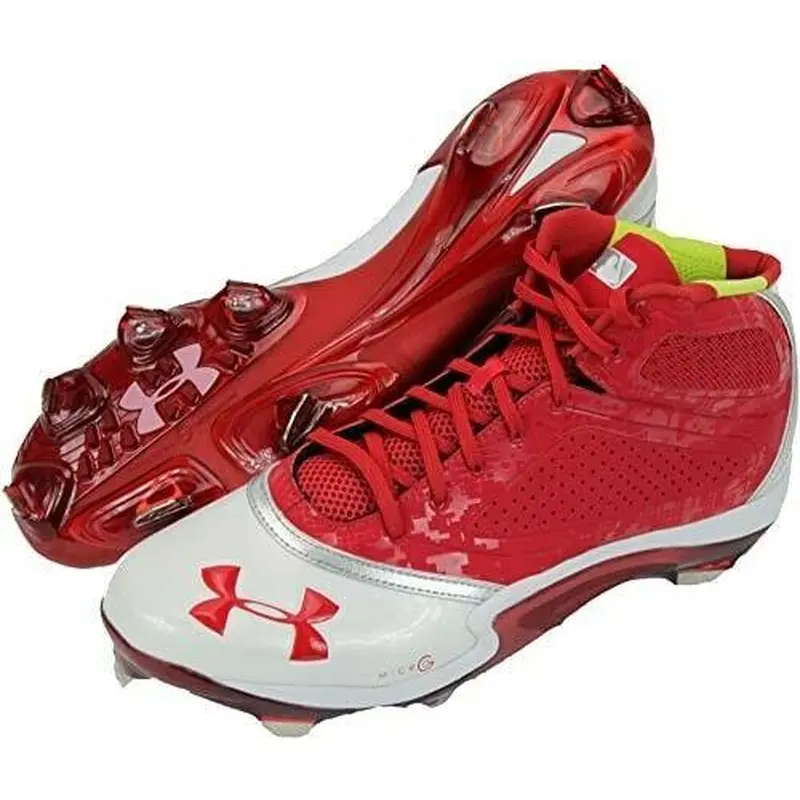 UNDER ARMOUR 1232849-411 Mens UA Heater Mid ST Baseball Cleats SZ 12.5 Red