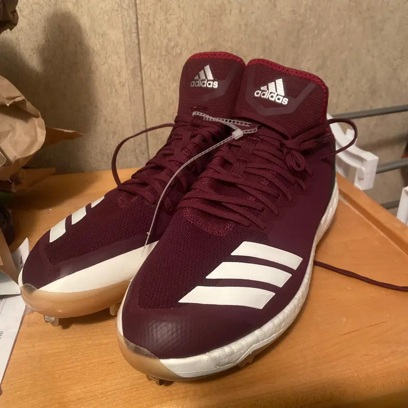 Adidas Baseball Cleats Mens 13.5 Maroon White Boost Icon 4 Metal Shoes CG5152