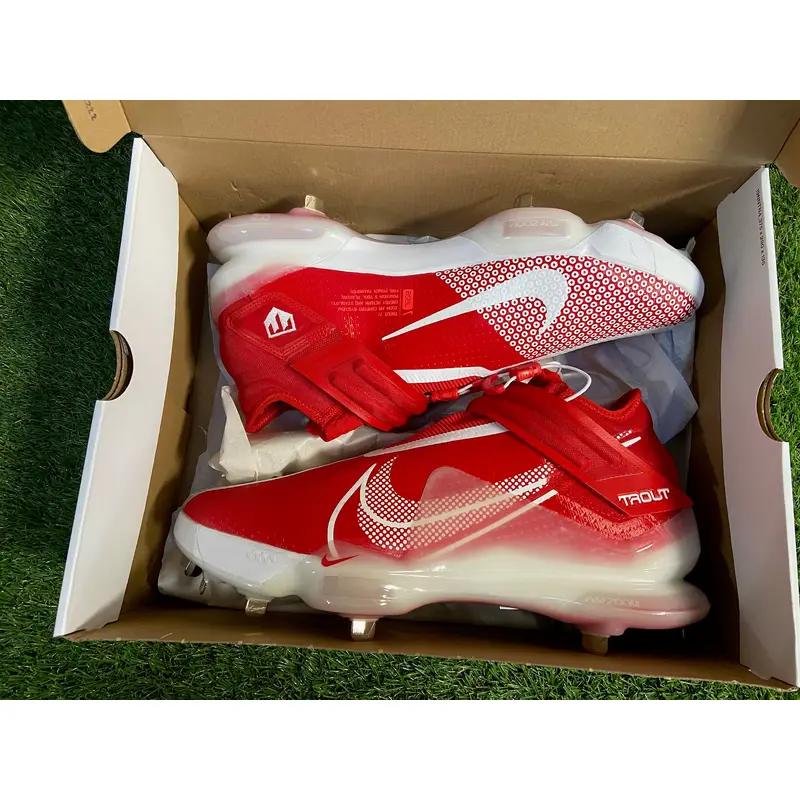 Nike Force Zoom Trout 7 Baseball Cleats Men's Size 14 Red White CI3134-602 NEW