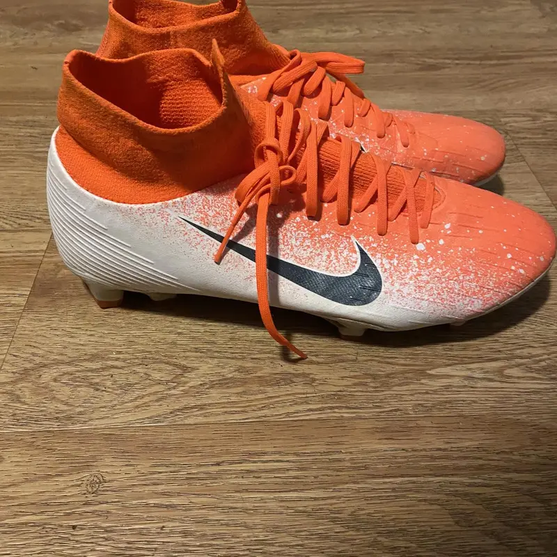 Orange Men's Molded Cleats High Top