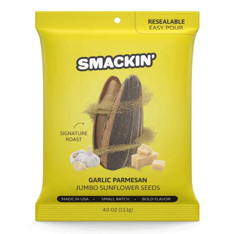 New Smackin' Sunflower Seeds 4oz Garlic Parmesan 11506-50M4GARPARM