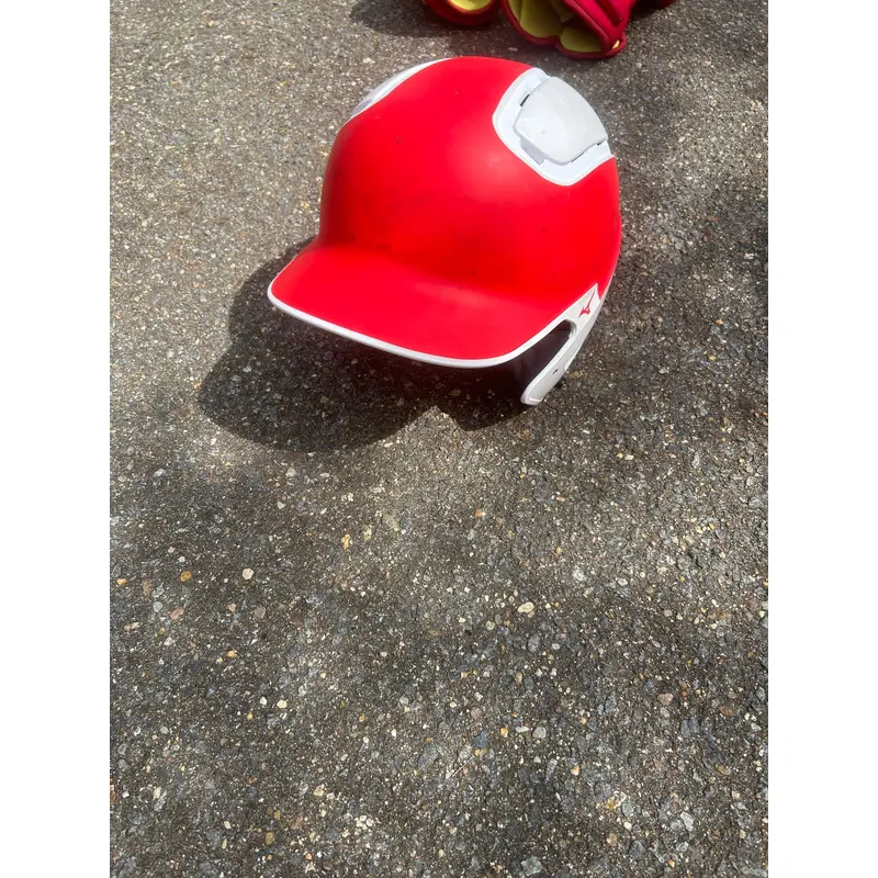 Used Red Mizuno Adult Baseball Helmet