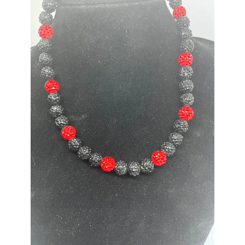 MLB type rhinestone elastic necklace