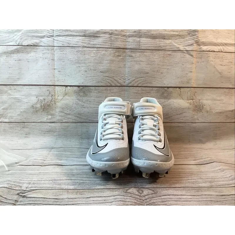 Nike Alpha Huarache Elite 4 Mid Gray Baseball Cleats FD2744-102 Men's Size 8.5