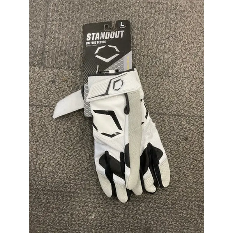 Used Evoshield STANDOUT BB/SB Batting Gloves White LG 11614-S000220032