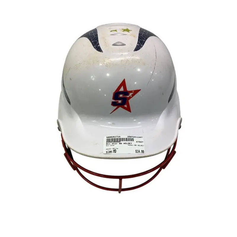 Used All Star BB HELMET Batting Helmet w/Mask White MD 11347-S000251714