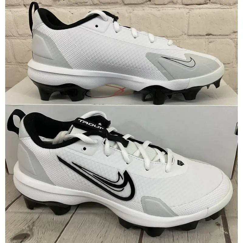 Nike FB6340-100 Force Trout 9 PRO MCS BG Baseball Cleats White Black US 5.5Y
