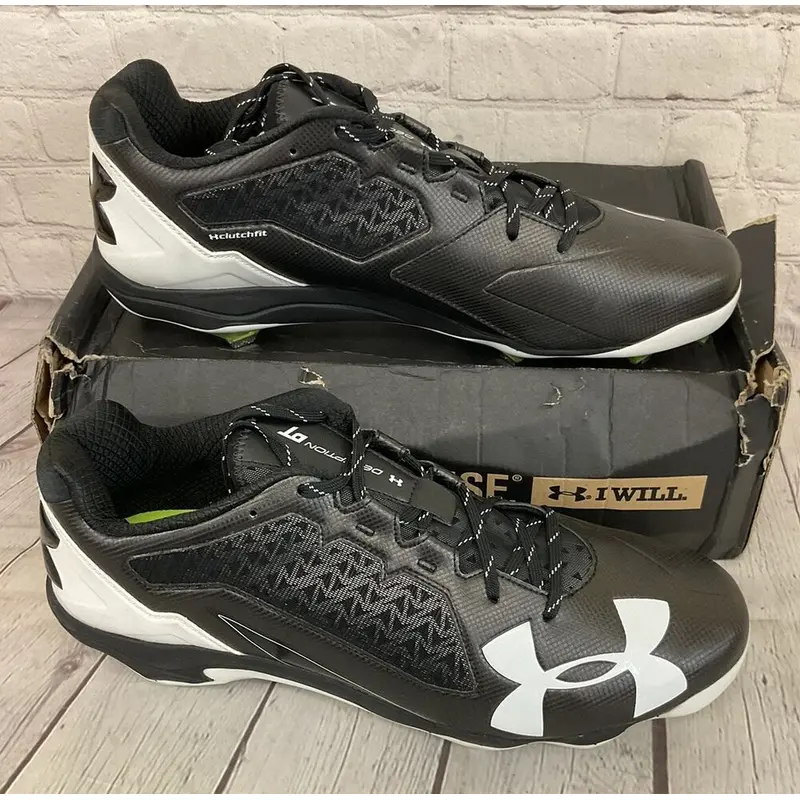 Under Armour 1278705-011 Deception Low DT Men's Baseball Cleats Black White 14