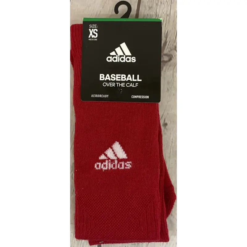 Adidas Youth Baseball Over the Calf AreoReady Compression Socks Extra Small Red
