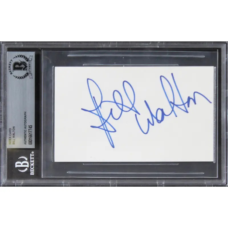 Blazers Bill Walton Authentic Signed 3x5 Index Card Autographed BAS Slabbed