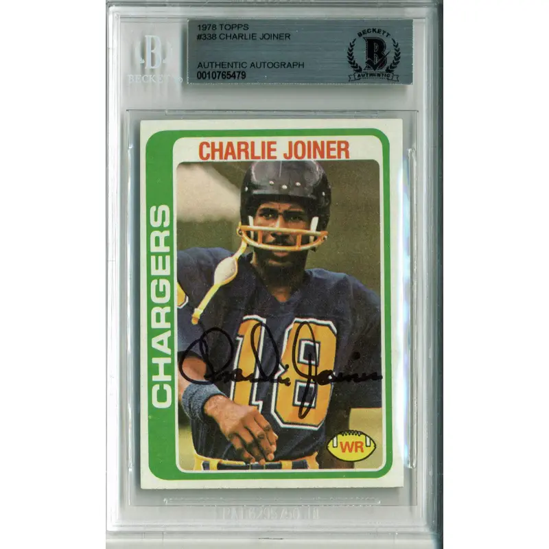 Chargers Charlie Joiner Authentic Signed 1978 Topps #338 Auto Card BAS Slabbed