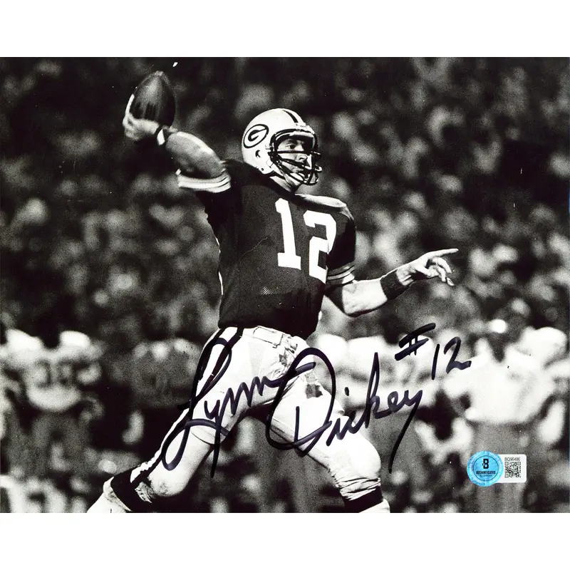 Packers Lynn Dickey Authentic Signed 8x10 Black & White Photo BAS #BQ96486