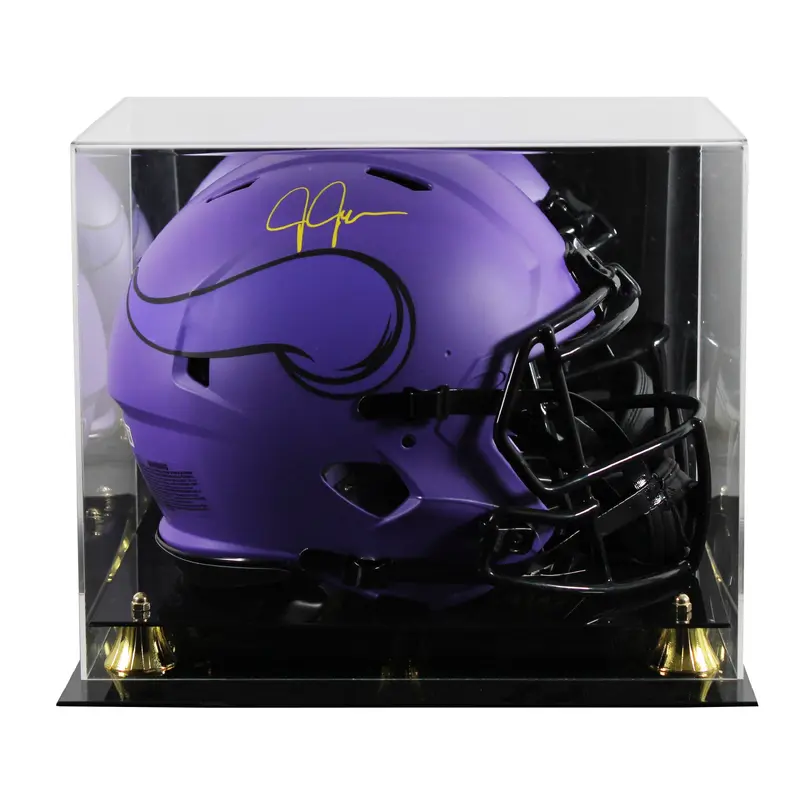 Vikings Justin Jefferson Signed Rave F/S Speed Proline Helmet W/ Case BAS Wit