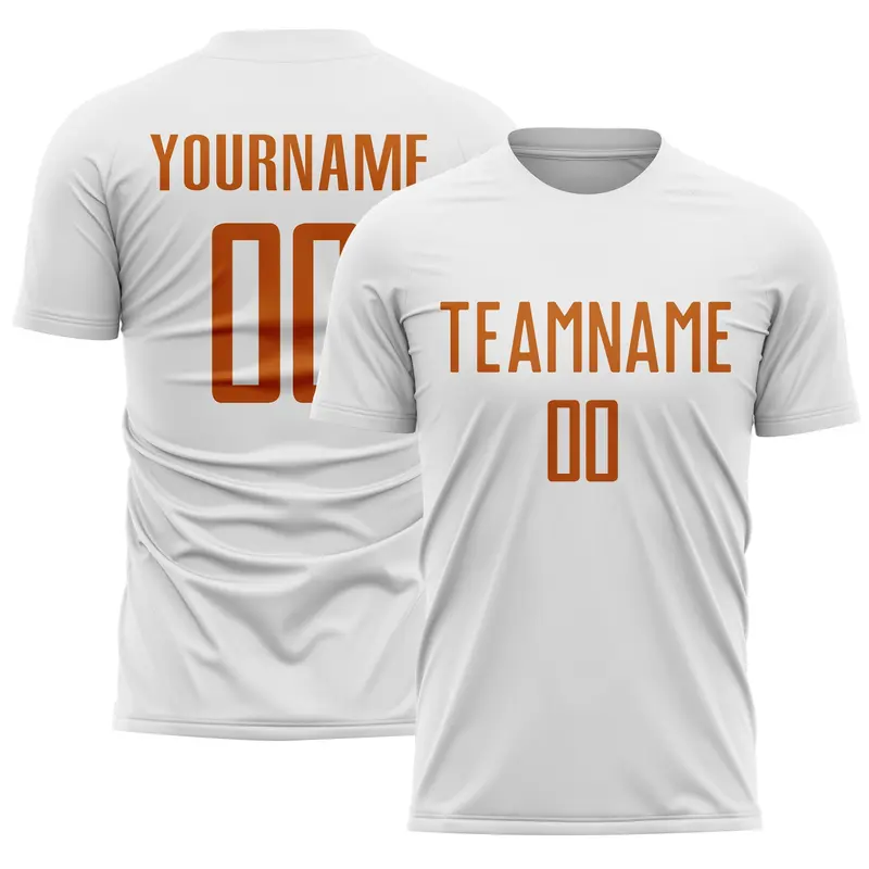 Custom White Texas Orange Sublimation Soccer Uniform Jersey