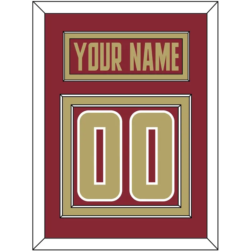 Boston College Hockey Nameplate & Number (Back) - Road Maroon (2011-2015) - Double Mat 2
