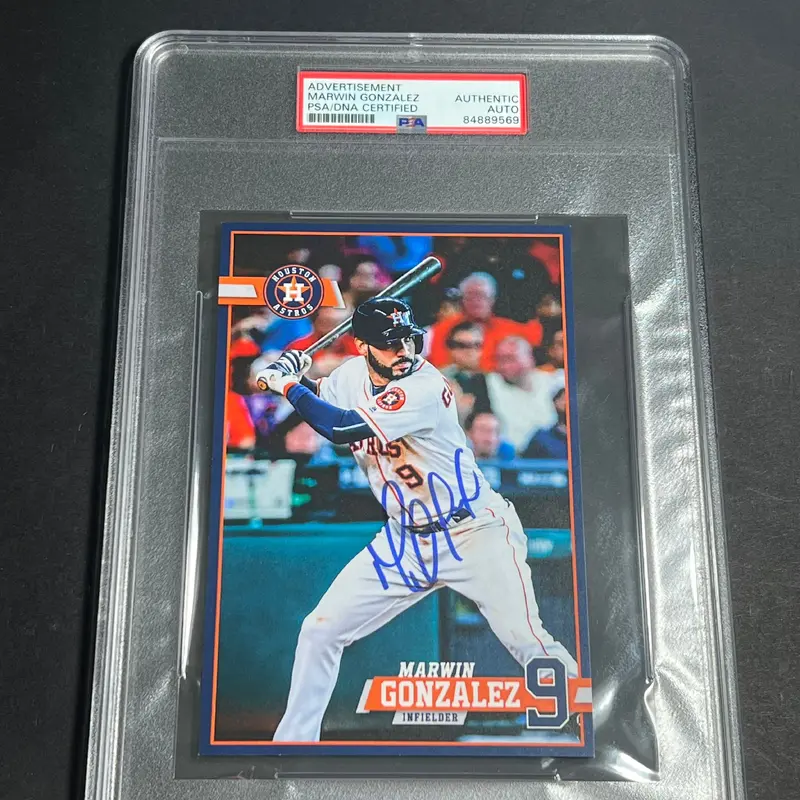 Marwin Gonzalez signed Promo Card PSA/DNA Encapsulated Houston Astros autographed