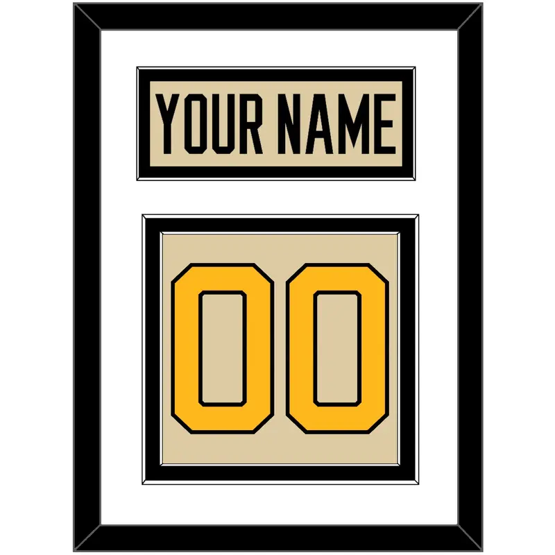 Pittsburgh Nameplate & Number (Back) - 2023 Winter Classic Tan - Double Mat 2