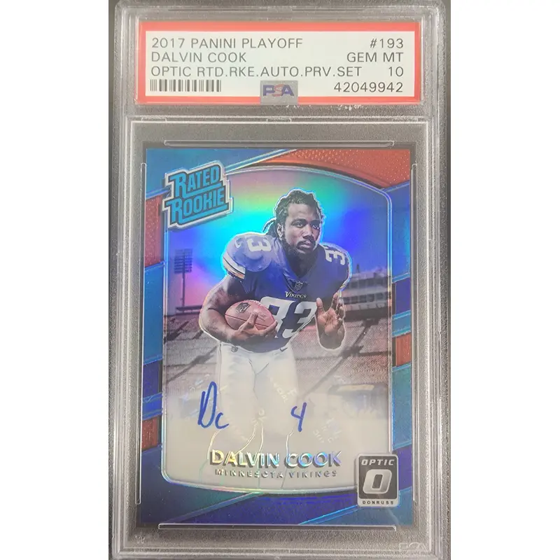 Dalvin Cook 2017 Panini Playoff Optic Preview Auto #14/23 PSA 10 Gem Mint