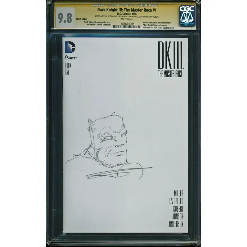 Frank Miller Signed Batman Dark Knight III The Master Race #1 w/ Sketch CGC 9.8