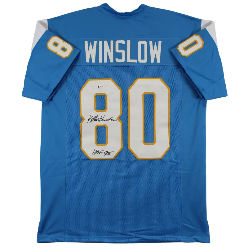 Kellen Winslow "HOF 95" Authentic Signed Powder Blue Pro Style Jersey BAS Wit 2