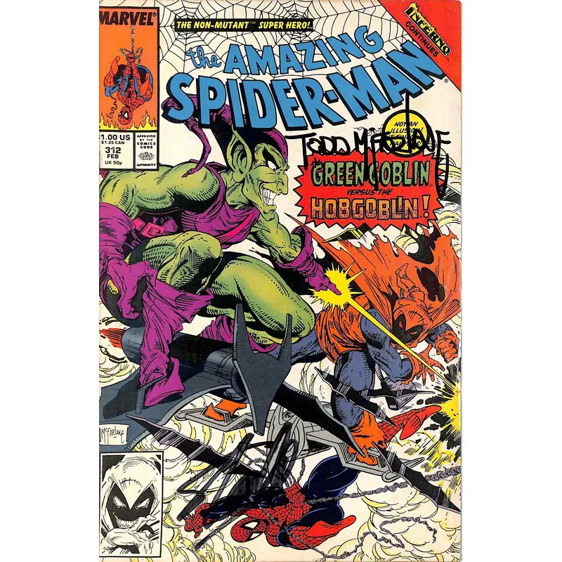 Stan Lee & Todd McFarlane Signed The Amazing Spider-Man #312 Comic BAS #E35334